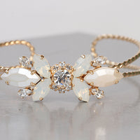 PEARL WEDDING Bracelet, Rebeka Bridal Bracelet, Ivory Cuff Bracelet,Bridesmaid Gift,White Opal Pearl Bracelet,Earring Bracelet Bridal Set