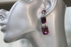 AMETHYST DROP EARRINGS, Simple Dangle Earrings, Rebeka Earrings,Bridal Chandelier Earrings,Dark Purple Long Earrings,Wedding Earring Gift