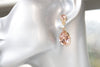 Bridal BLUSH earrings, Bridesmaid Blush Pink Earrings, Ice Pink Vintage Earrings, Plain Teardrop Earring,Rebeka Wedding Jewelry For Bride