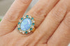 OPAL TURQUOISE RING, Blue Opal Ring, Gemstone October Birthstone Ring, Unique Rebeka Ring, Bridesmaid Ring Gift,Fashion Jewelry For Her