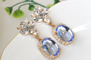 DUSTY BLUE EARRINGS, Rebeka Vintage Earrings, Light Blue Earrings, Dangle Earrings,Bridal Earring, Azure Blue Drop Earrings, Bridesmaid