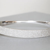 SILVER STERLING BRACELET, Crystals Bridal Bracelet, Elegant Bracelet, 925 Silver Sterling Bangle, Woman&#39;s Bracelet, Christmas Jewelry Gift