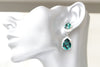 EMERALD DROP EARRINGS, Green Chandelier Long Earrings, Dark Green Rebeka Earrings, Wedding Vintage Earrings, Bridal Emerald Earrings