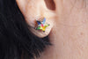 NAVY BLUE Star CLIMBING Earrings, Moon Ear Cuff, Ear Crawler Earrings,Statement Bridal Wrap Ear Cuff, Rebeka Blue Topaz Ternding Earrings