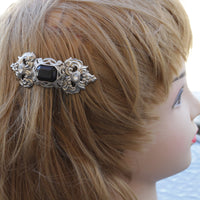 Navy Blue SILVER HAIR Comb