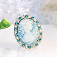 WOMEN CAMEO RING, Vintage Flower Cameo Wedding Ring, Antique Jewelry Inspired,Reenactment Style Jewelry, Rebeka Ring,Wide band adjustable