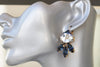 NAVY DROP EARRINGS, Navy Blue Earrings, Rebeka Earrings, Dark Blue Bridal Earrings, Christmas Sister Gift, Casual Unique Earrings, Xmas