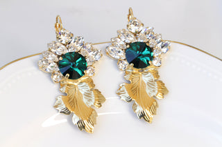 BOUCLES D'OREILLES VERT ÉMERAUDE