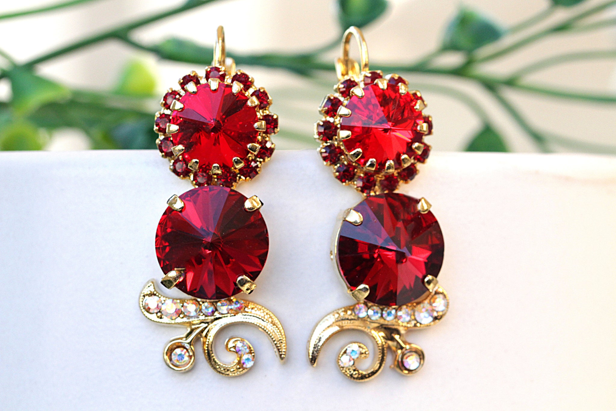 DARK RED EARRINGS DARK RED EARRINGS