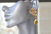 CITRINE EARRINGS, Rebeka Yellow Gold Chandeliers, Bridal Earrings, Wedding Rhinestone Earrings,Teardrop Earrings, Yellow Crystal Earrings