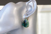 EMERALD DROP EARRINGS, Emerald Rebeka Wedding, Dark Green Teardrop Earrings, Emerald Gold Dangle earrings, Bridal Shower Jewelry Gift