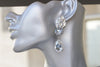 DUSTY BLUE Dangle Earrings, Light Blue EARRINGS, Bridal Something Blue, Antique Blue Chandelier Earrings,Rebeka Statement Unique Earrings