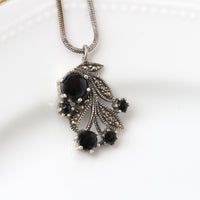 BLACK ONYX Silver Sterling NECKLACE