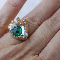 VDAY GIFTS, GREEN Eye Ring, Evil Eye Ring,Rebeka Crystals Ring,Emerald Green Ring, Trending jewelry, Bohemian Woman Jewelry, Gift For Her