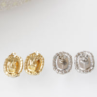 CRYSTAL BRIDAL Earrings, For Non Pierced Ear, Clip On Oval Earrings, Bridesmaid Art Deco Earrings ,Wedding Rebeka Jewelry, Gift For Her