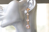 ROSE GOLD BLUSH Earrings, Blush Pink Earring, Rebeka Earrings, Vintage Rose Bridal Earrings,Bride Dangle Earrings,Wedding Light Morganite