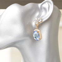 DUSTY BLUE EARRINGS, Rebeka Vintage Earrings, Light Blue Earrings, Dangle Earrings,Bridal Earring, Azure Blue Drop Earrings, Bridesmaid