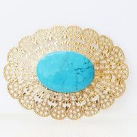 TURQUOISE GOLD BROOCH