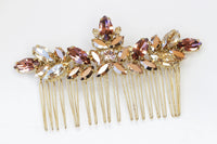 BLUSH HAIR COMB,Rebeka Hair Comb, Rose Gold Hair Comb, Wedding Hair Comb, Statement Hair Comb, Rhinestone Hair Comb, Champagne,Blush Pink