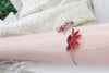RUBY RED BRACELET, Rebeka Bracelet, Cuff Bracelet, Rebeka Gemstone Woman&#39;s Bracelet, Wife Bracelet, Bridal Bracelet, Gift For Her,