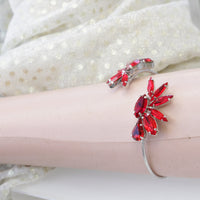 RUBY RED BRACELET, Rebeka Bracelet, Cuff Bracelet, Rebeka Gemstone Woman&#39;s Bracelet, Wife Bracelet, Bridal Bracelet, Gift For Her,