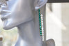 EMERALD BAR EARRINGS, Bridal Linear Earrings, Stick Earrings, Rebeka Earrings,Wedding Jewelry, Art Deco Emerald Green Rhinestone Earrings