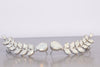 OPAL NECKLACE,Rebeka Bridal White Rhinestone Necklace, Wedding Opal Jewelry, Statement Cluster Necklace, Bride White Opal Leaves Necklace