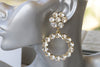 BRIDAL EXTRA Large  EARRINGS, Crystal Rebeka Wedding Jewelry, Big Rebeka Earrings,1980&#39;S Jewelry Style ,Statement Earrings For Brides