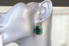 EMERALD DROP EARRINGS, Emerald Rebeka Wedding, Dark Green Teardrop Earrings, Emerald Gold Dangle earrings, Bridal Shower Jewelry Gift