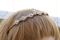 BRIDAL CRYSTALS TIARA, Rhinestones Bridal Headband, Rebeka hair accessories For Brides, Wedding Hair Piece, Bridal Headband, Hairband