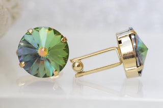 EMERALD CUFFLINKS, Light Green Cufflinks, Groom Cufflinks, best man cufflinks, Father's Day Gift, Rebeka Cufflinks, Husband Birthday Idea