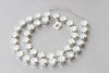 OPAL NECKLACE, Rebeka Crystal Necklace, White Opal Tennis Necklace, Bridal Wedding Classic Necklace, Rhinestone Dainty Stone Necklace