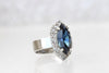 NAVY BLUE Ring, Rebeka Ring, Marquise  Ring, Dark Blue Minimalist Ring, Blue NAVY Ring, Cocktail Ring, Women Crystal Ring, Promise Ring