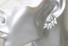 BRIDAL EARRINGS, Ice Light Blue Earring, Rebeka Earrings, Aquamarine Stud Earrings,Bride Light Blue Cluster Studs,Dainty Wedding Jewelry