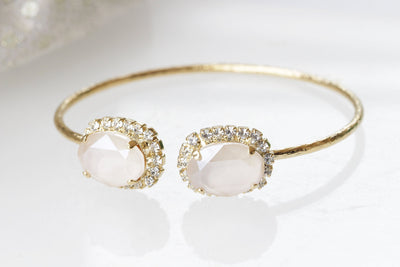 IVORY GOLD BRACELET,Nude Jewelry,Bridal Open Cuff, Cream Bracelet,Rebeka Beige Bracelet,Minimalist Art Deco Cuff, Wedding Simple Bracelet