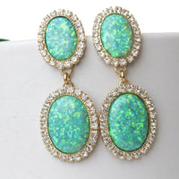GREEN OPAL EARRINGS, Fire Opal Earrings, Gemstone Earrings, Opal And Rebeka, Light Green Woman Earrings, Chandeliers, Bridal Earrings,