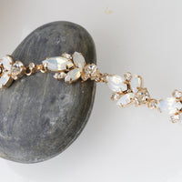 WHITE OPAL BRACELET, White Opal Crystal Bracelet, Bridal Opal Rebeka Bangles ,Wedding White Opal Jewelry, Bridesmaids Rose Gold Bracelet