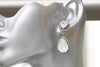 OPAL DANGLE EARRINGS, White Chandelier Long Earrings, Clear Rebeka Earrings, Wedding Vintage Earrings, Bridal Stud and Drop Earrings Gift