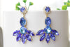 SAPPHIRE EARRINGS, Royal Blue Bridal Earring, Bright Blue Earrings,Rebeka Long Earring,Cocktail Chandeliers,Statement Mother Of the Bride