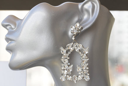 BRIDAL RHINESTONE EARRINGS, Crystals Earring, Stunning Diamond Earrings,Rebeka Earrings,Formal Chandelier Drop Clusters,Statement Wedding