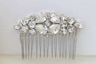 WHITE CRYSTAL HAIR Comb,Bridal Hair Comb,Rhinestone Hair Comb,Delicate Rebeka Accessories Bridesmaid,Wedding Hair Piece, Decorative Combs
