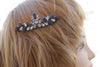 BLUE HAIR COMB,Rebeka Hair Comb, Navy Blue Hair Comb, Wedding Large Comb,Statement Hair Veil Comb, Rhinestone Hair Comb, Dusty Blue Combs