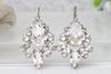 CRYSTAL Bridal DROP EARRINGS, Big Cluster Earrings, Bridal Diamond Like Jewelry, Crystals Earrings,Wedding Rebeka Jewelry,Sparkly Earring