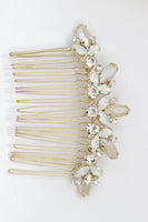 PEARLS HAIR COMB,Rebeka Hair Comb, Bridal Hair Vine, Wedding Opal Hair Comb, White Hair Comb, Rhinestone Hair Comb, Ivory Pearl Hair Comb