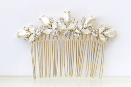 PEARLS HAIR COMB,Rebeka Hair Comb, Bridal Hair Vine, Wedding Opal Hair Comb, White Hair Comb, Rhinestone Hair Comb, Ivory Pearl Hair Comb