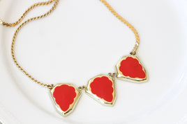 RED ENAMEL NECKLACE