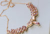 BLUSH BRIDAL EARRINGS, Rose Gold Bridesmaid Gift, Rebeka Earrings, Vintage Pink Stud Earrings, Jewelry For Bride,Statement Teardrop Studs