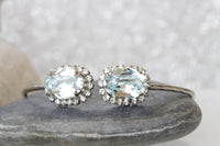 AQUAMARINE EARRINGS, Ice Blue Crystal Earrings, Bridal Pastel Blue Earrings For The Brides, Wedding Rebeka Bridesmaid Light Blue Earrings