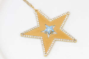 GOLD STAR NECKLACE, Necklace Star Magic Blue And Gold, Statement Jewelry, Celestial Necklace, Rebeka Moon Large Star, Starburst Necklace