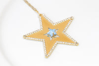 GOLD STAR NECKLACE, Necklace Star Magic Blue And Gold, Statement Jewelry, Celestial Necklace, Rebeka Moon Large Star, Starburst Necklace